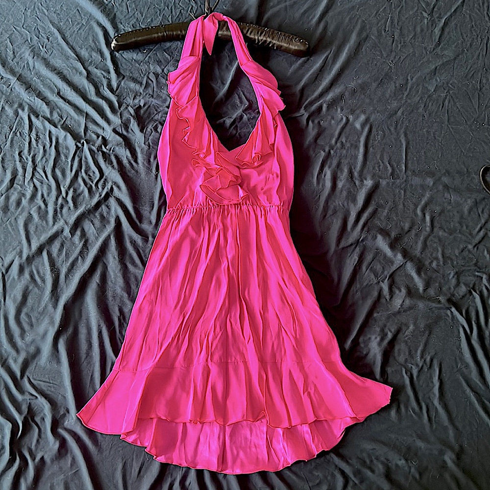 Beautiful Amanda Uprichard fuschia halter dress